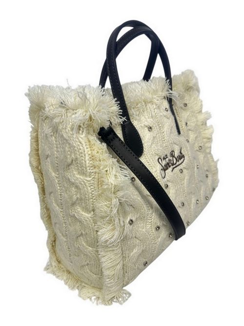 borsa donna colette in lana con strass sabbia MC2 Saint Barth | COLETTE WOOL RIBSTRASS 12 EMB